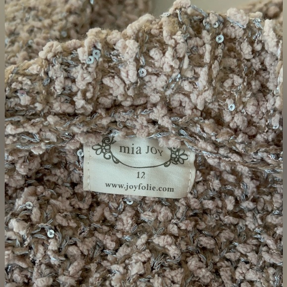 Mia Joy, Women’s, Light Brown, Popcorn Knit, Open Front, Cardigan, Sweater. - Picture 8 of 10